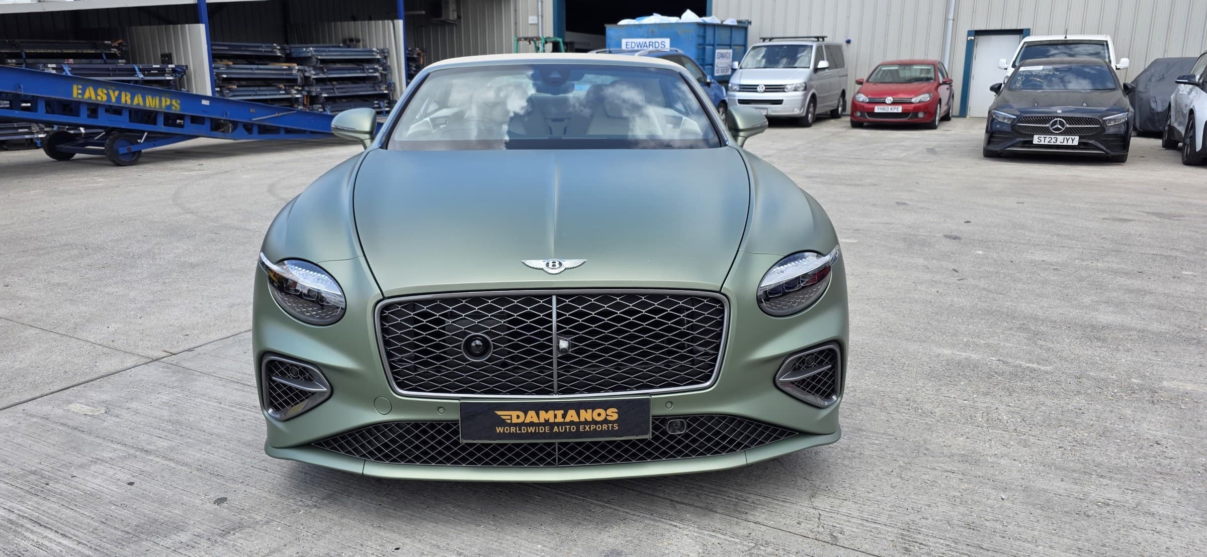 A prestige vehicle prepared for export at the Damianos yard